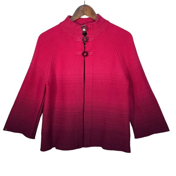 Jones New York 3-Button Cardigan Women Size M Pink Long Sleeve‎ Knit Thick - Picture 1 of 10